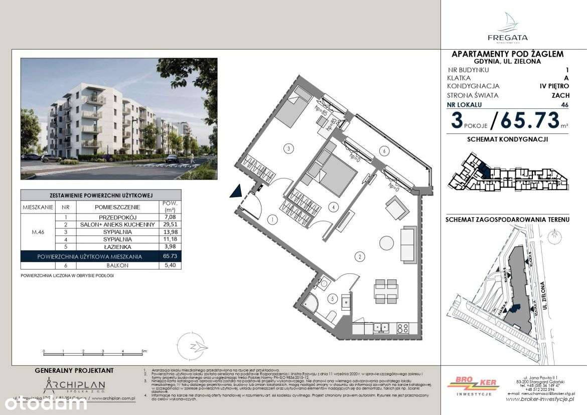 3-pokojowe mieszkanie 65m2 + balkon - Pełny obrazek: 2/5