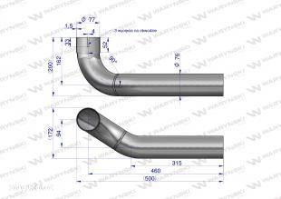 Kolano rura łączeniowa tłumika inox AL155688. AL164277 John Deere - 3