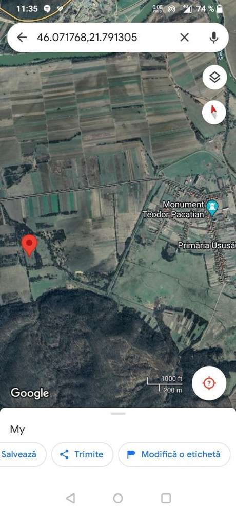 Teren Extravilan 4300 mp Ususău Jud Arad - Imagine principală: 2/3