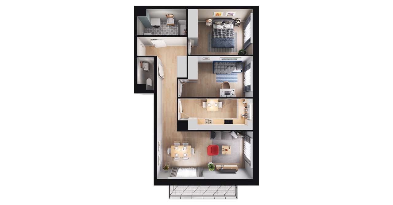 3-pokojowe mieszkanie 67m2 + balkon Bez Prowizji - Pełny obrazek: 2/8