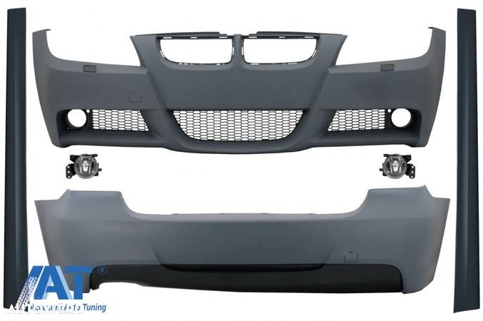 Pachet Exterior compatibil cu BMW Seria 3 E90 (2005-2008) M-Technik Design cu Praguri Laterale - 1