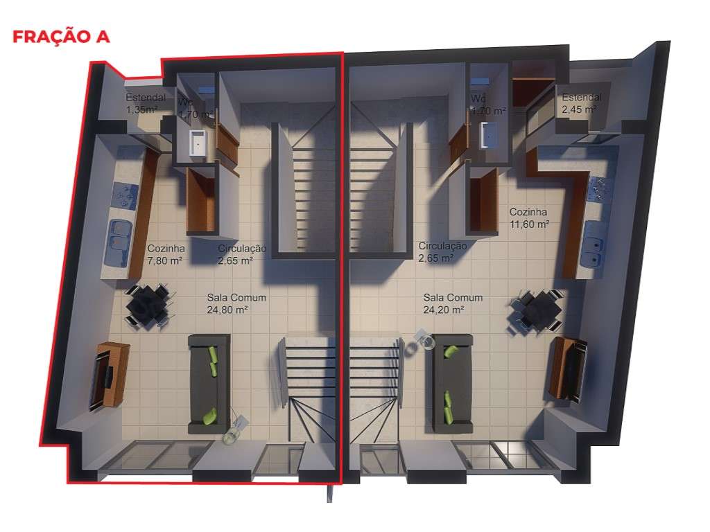 Moradia Geminada T3 +1 no centro histórico de Alcobaça - Grande imagem: 5/16