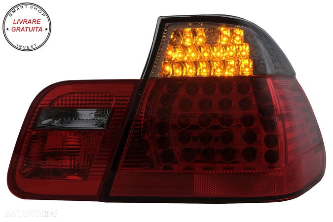 Stopuri LED BMW Seria 3 E46 Limousine 4 usi (09.2001-03.2005) Rosu Fumuriu- livrare gratuita - 4