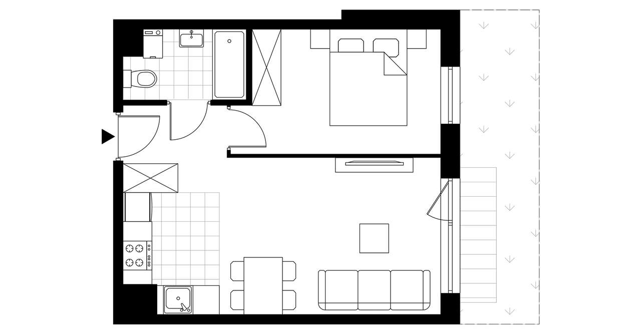 2-pokojowe mieszkanie 38m2 + ogródek Bez Prowizji - Pełny obrazek: 3/8