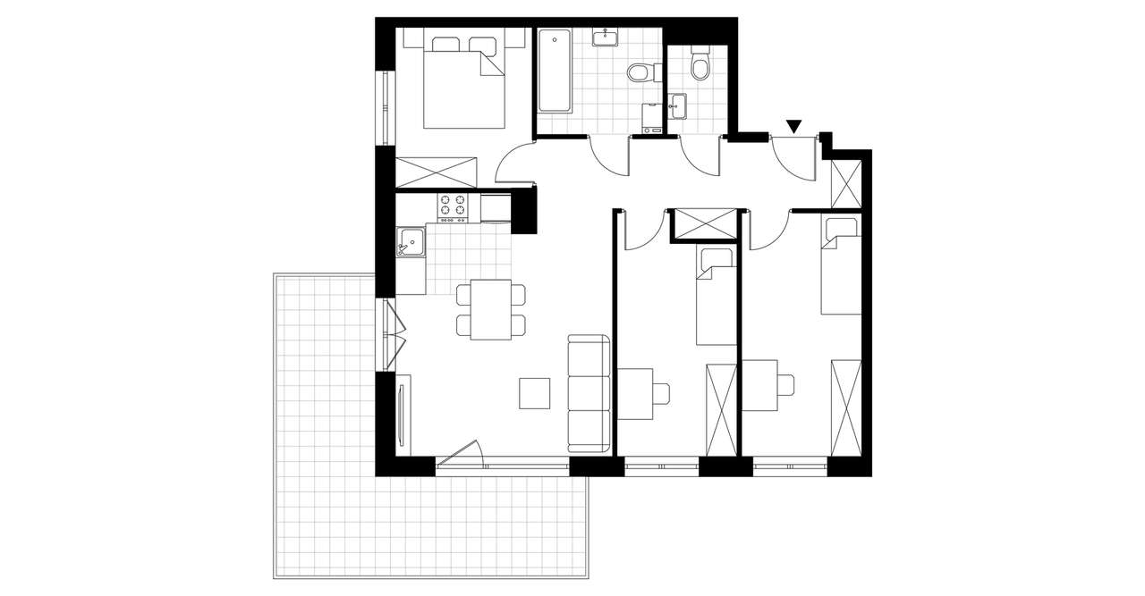 4-pokojowe mieszkanie 69m2 + balkon Bezpośrednio - Pełny obrazek: 4/9