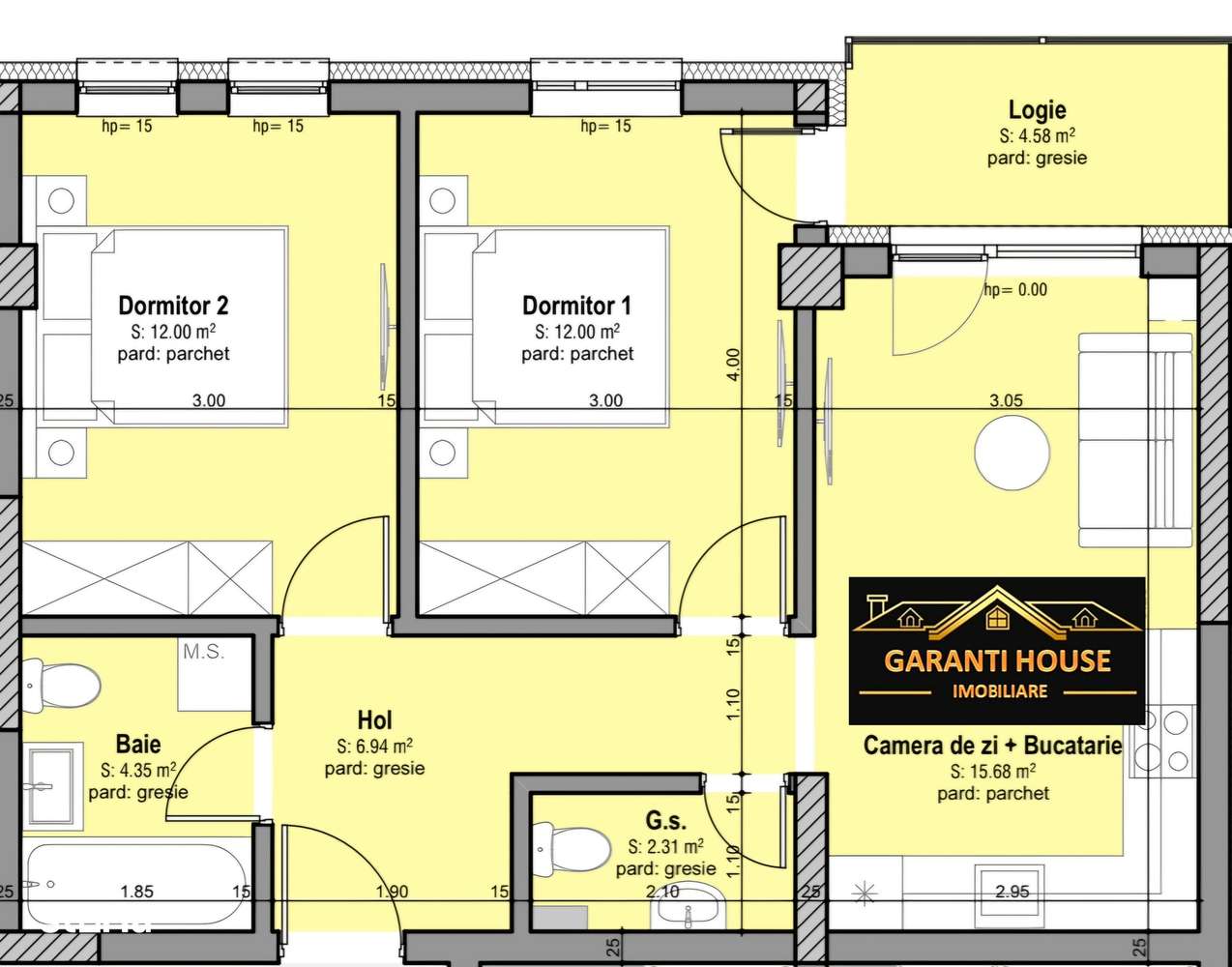 Comision 0%, bloc nou, apartamente cu 3 camere, 104 060€ - Imagine principală: 5/6