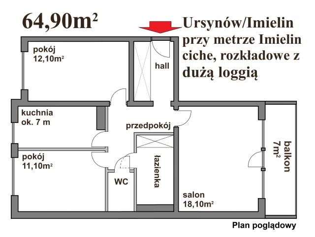Ciche, z dużym balkonem przy metrze Imielin-1