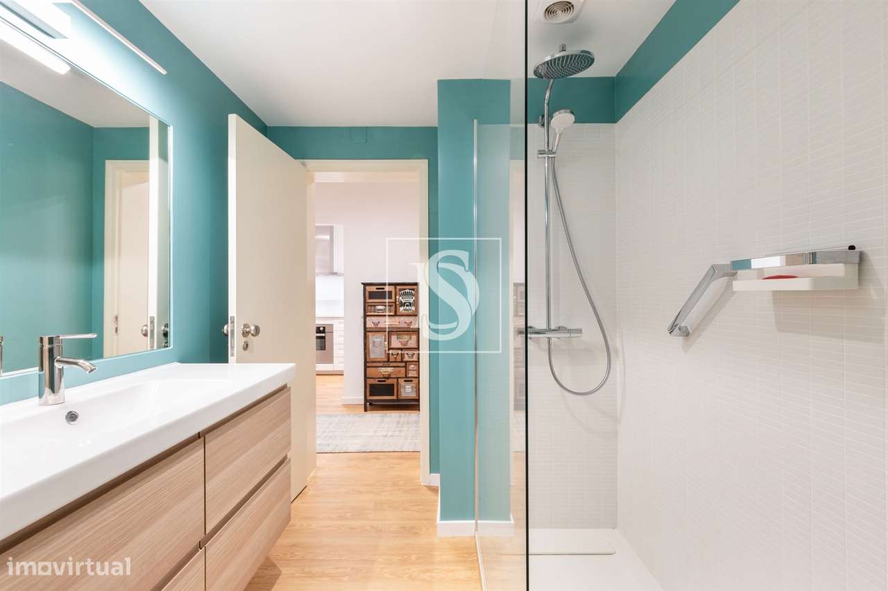 Apartamento T1 para venda mobiliado em Cascais com piscina e jardim-12