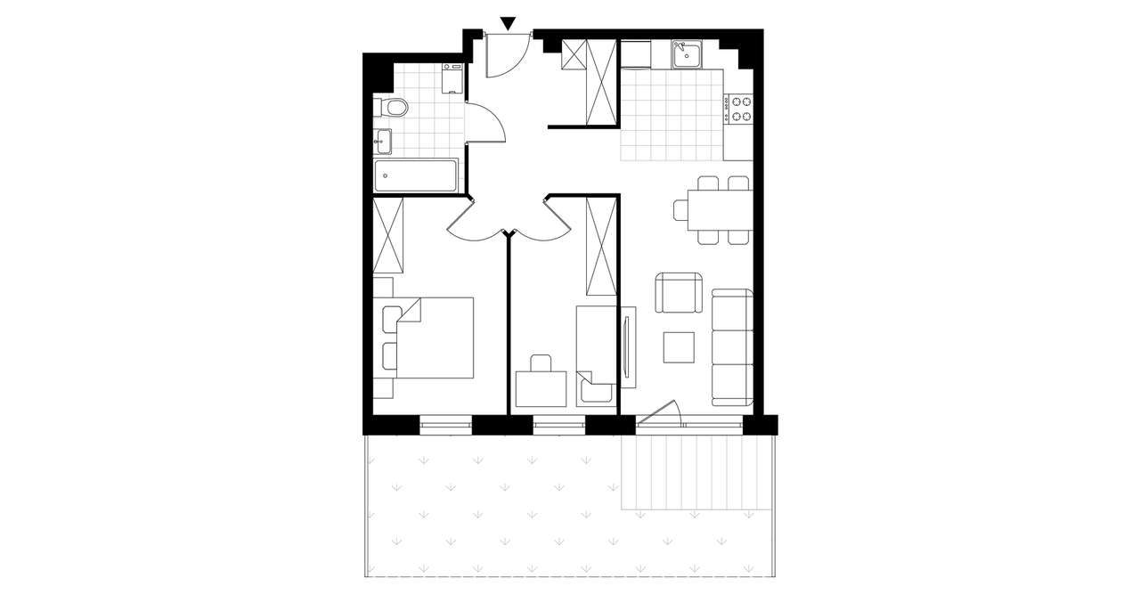 3-pokojowe mieszkanie 52m2 + ogródek - Pełny obrazek: 3/8