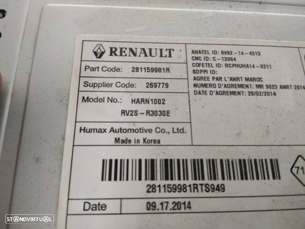 Radio Renault Clio 4 ref. 281159981R - 2