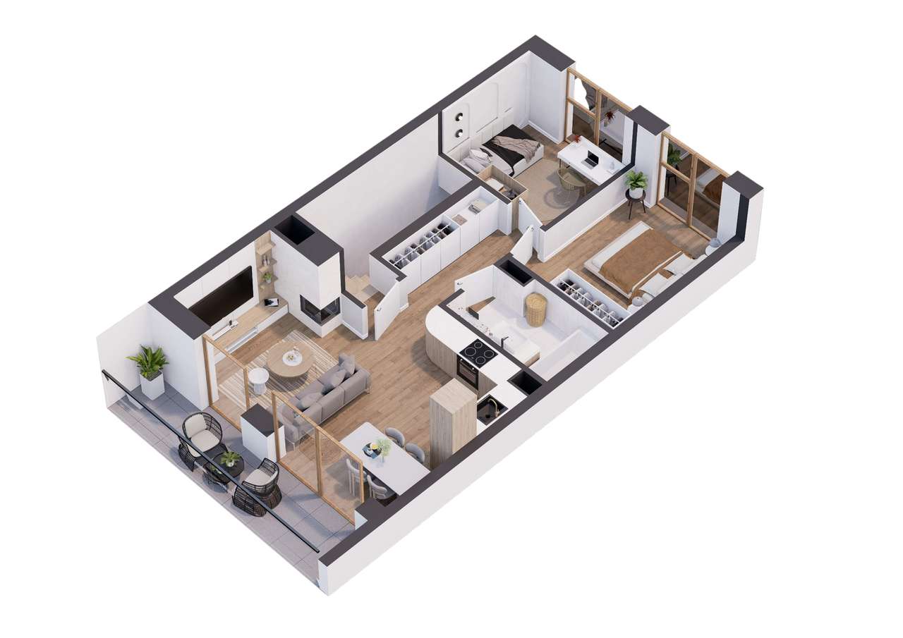 Osiedle Tu i Teraz| Mieszkanie 54,96 m2 - z balkonem i tarasem-13