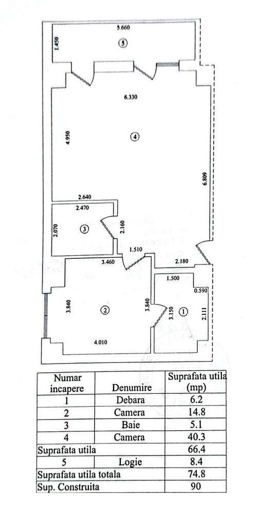 Apartament cu 2 camere, 90 mp, etaj 3, bloc NOU,  zona GARA;-8