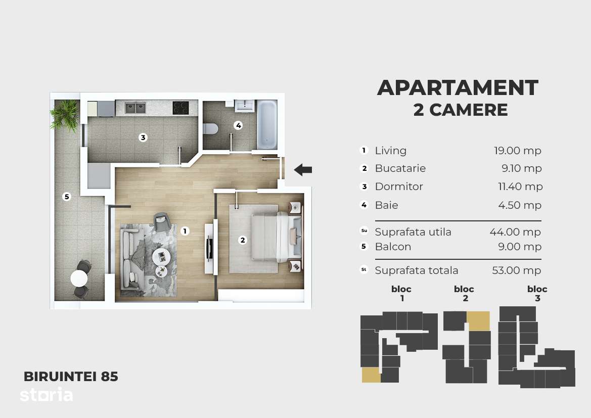 Nou ! Metrou Berceni 300m - 2 camere tip studio - piscina, parc, AC - Imagine principală: 3/5
