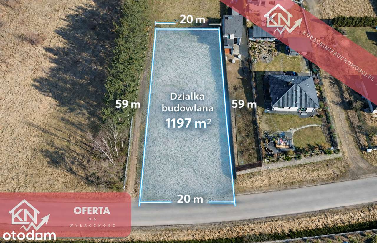 Działka budowlana 1197 m² – Błeszno – media, spokojna okolica-1