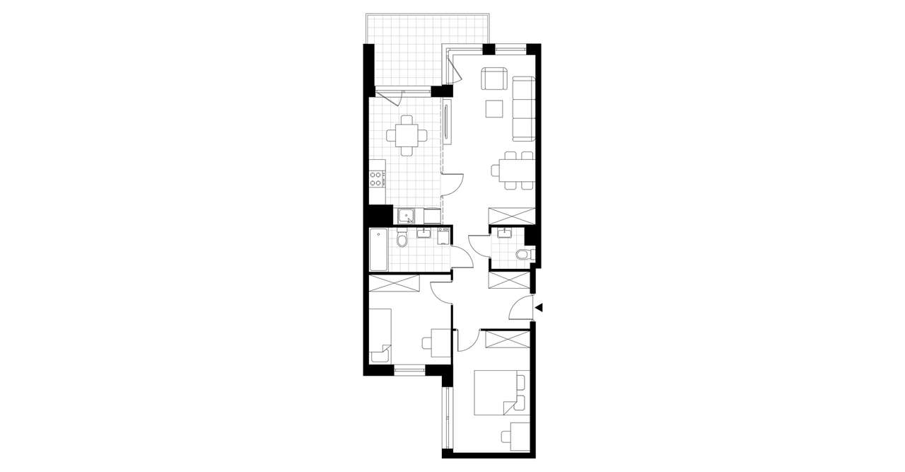 3-pokojowe mieszkanie 66m2 + balkon - Pełny obrazek: 3/8