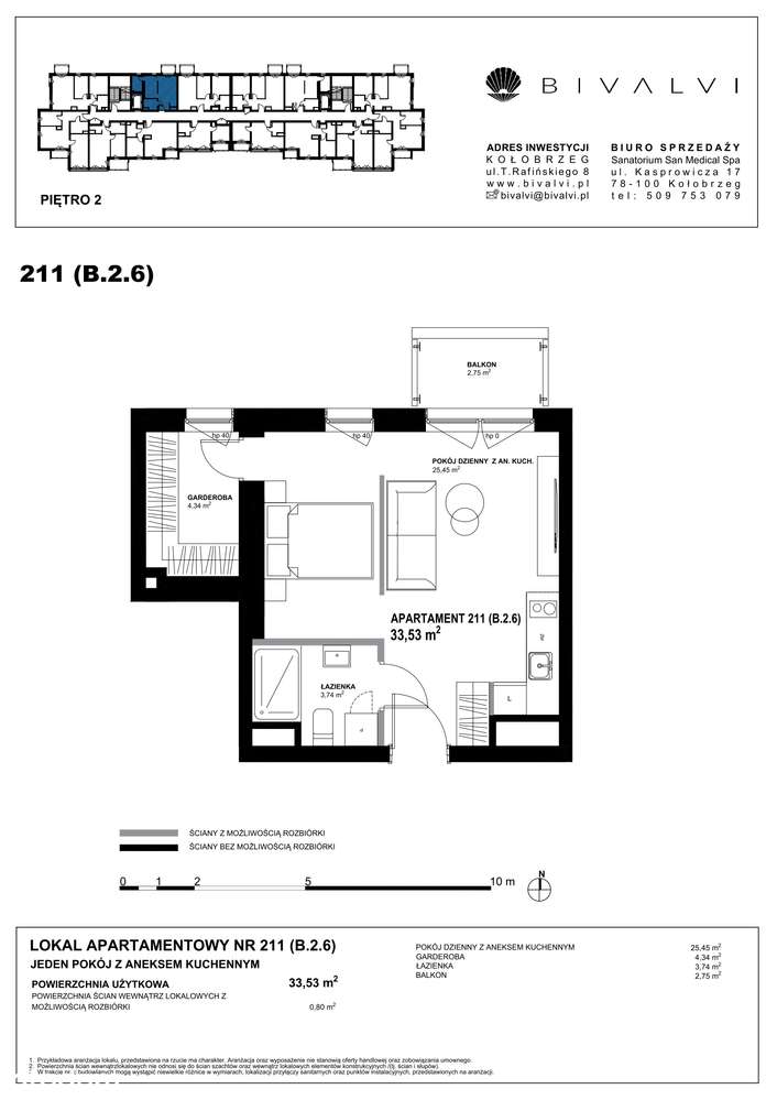 Bivalvi  | apartament 2-pok. | 33,53 m² | 211 - Pełny obrazek: 3/10