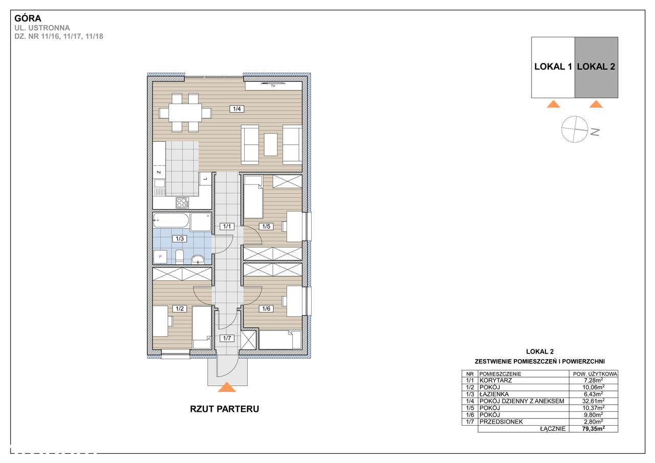 Zabudowa parterowa Góra, ul. Ustronna-4