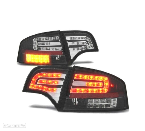 FAROLINS TRASEIROS LED PARA AUDI A4 B7 LIMOUSINE PRETO VERMELHO - 1