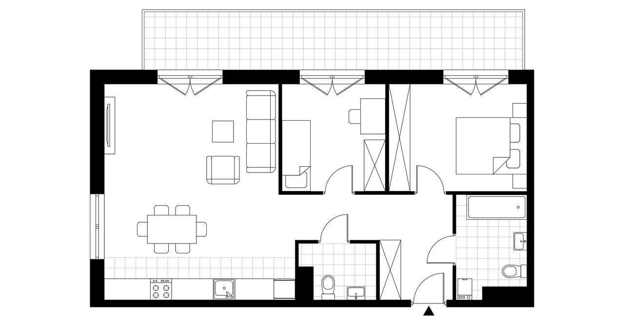 3-pokojowe mieszkanie 64m2 + balkon - Pełny obrazek: 3/7