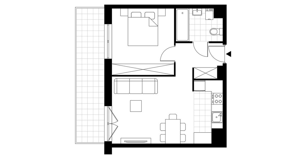 2-pokojowe mieszkanie 41m2 + balkon Bez Prowizji - Pełny obrazek: 3/8