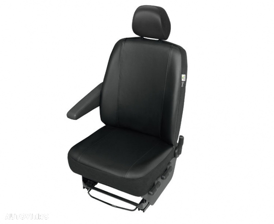 Husa auto scaun sofer Practical DV1 Master imitatie piele neagra pentru Renault Master 3, Opel Movano 3, Nissan NV 400 , dupa 2010 - 1