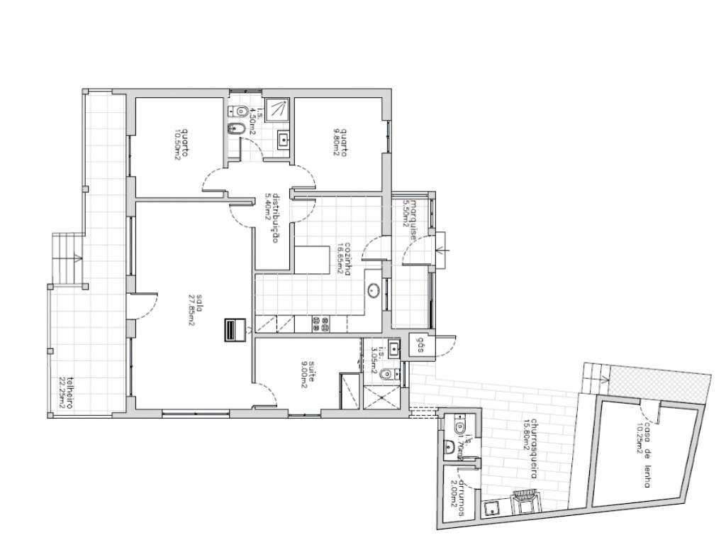 Moradia T3 com Terraço e Churrasqueira no Nadadouro-13