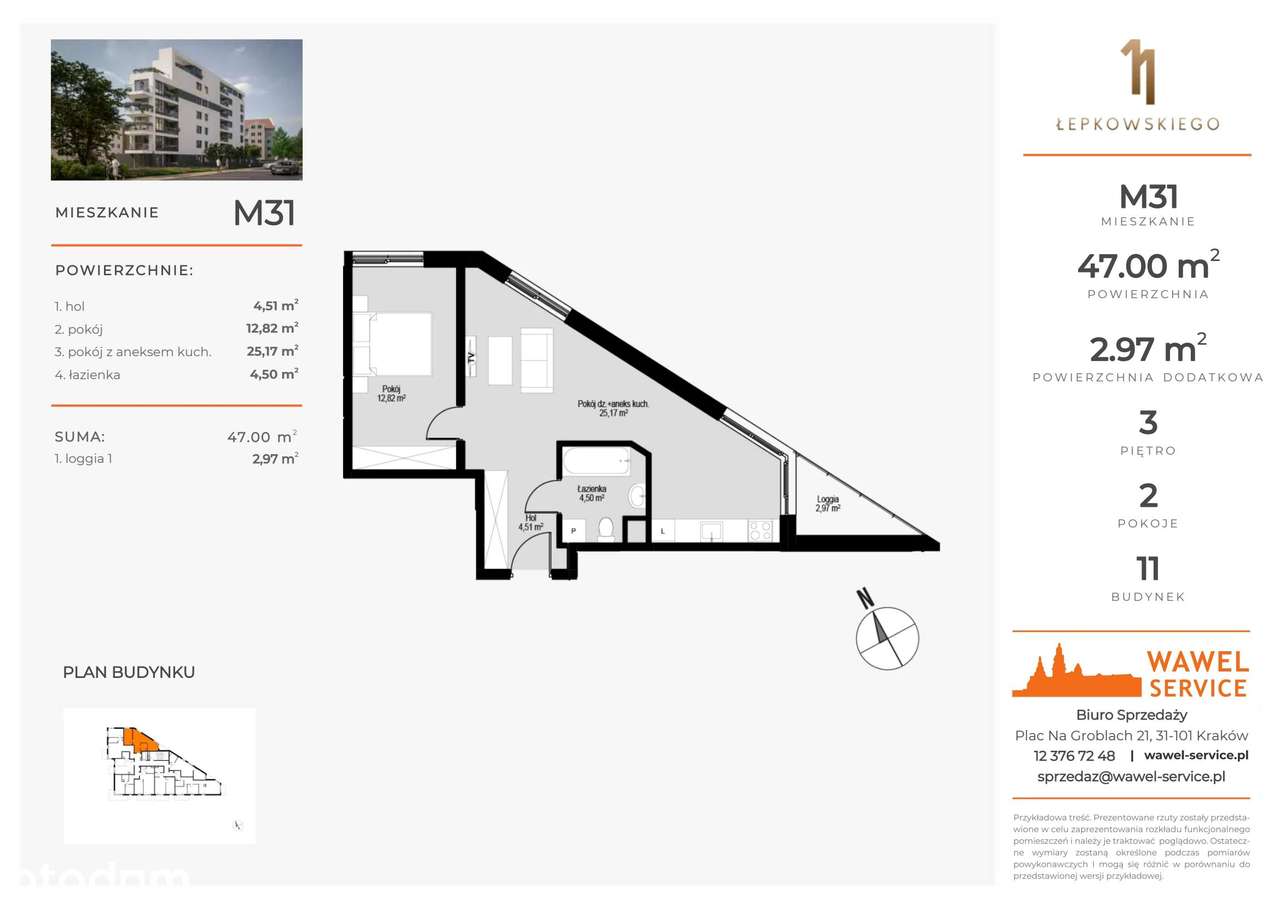 Łepkowskiego | mieszkanie 2-pok. | 11 / M31 - Pełny obrazek: 2/7