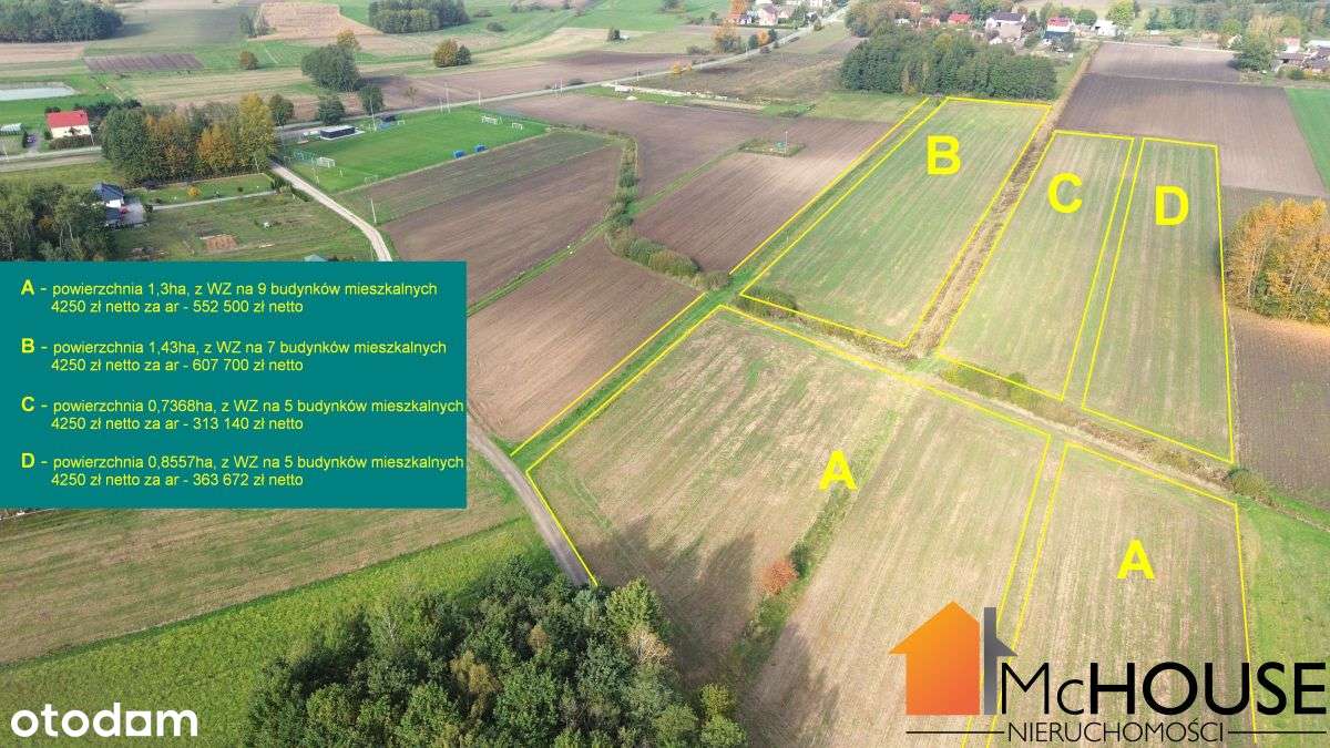 13km Mielec - Kawęczyn, 4,3ha i Wz na 26 domów-4
