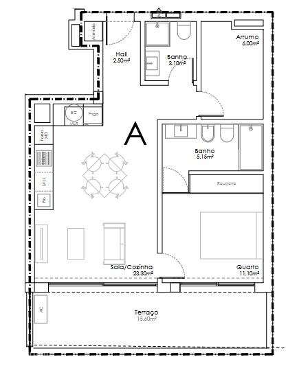 T1+1 novo r/c com terraço e lugar de garagem na Madalena SD/04258 - Grande imagem: 4/4