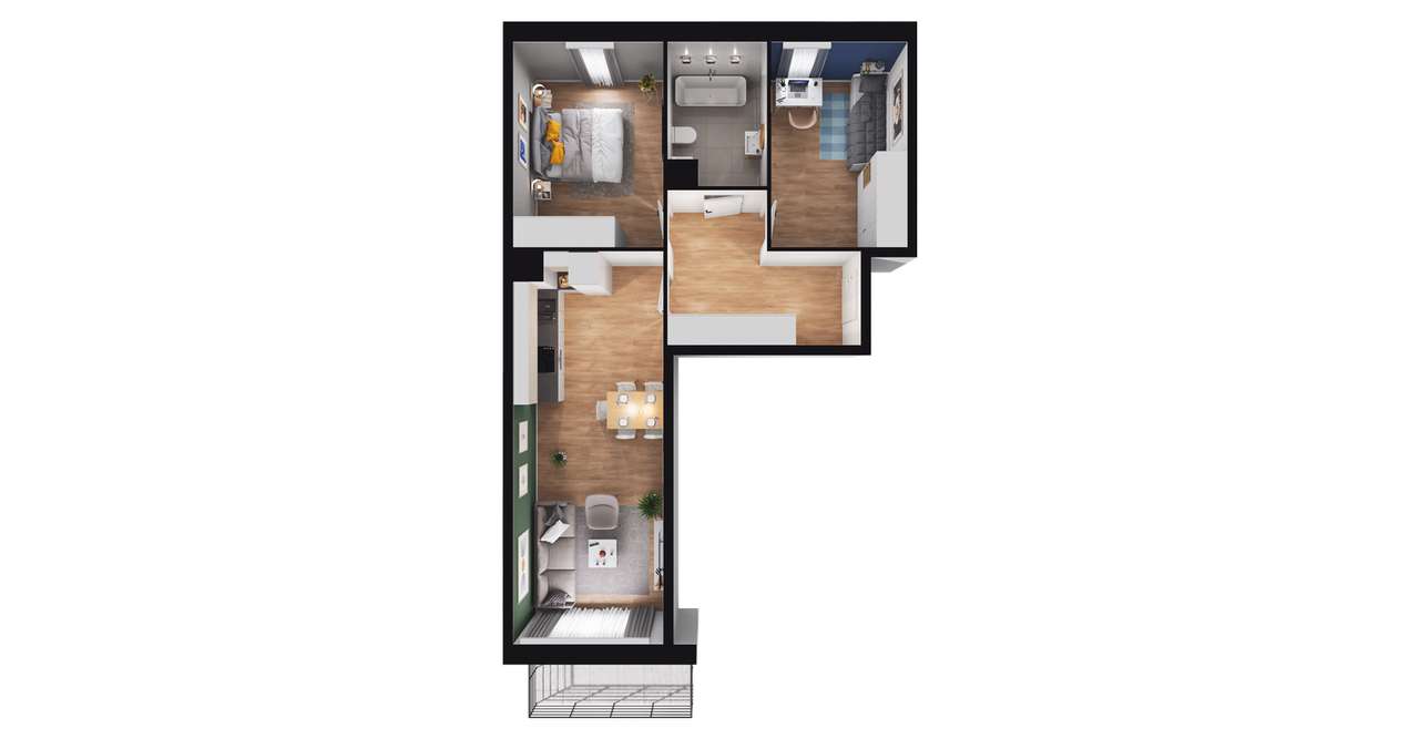 3-pokojowe mieszkanie 58m2 Bezpośrednio - Pełny obrazek: 3/7