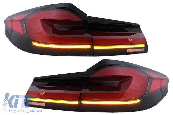 Stopuri Full LED compatibil cu BMW Seria 5 G30 Sedan (2017-2019) LCI Design cu Semnal Dinamic - 2