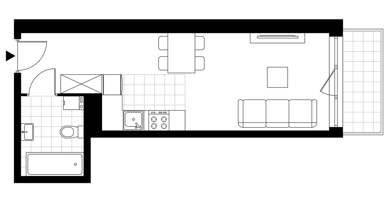 Srebrzyńska Park I​V | mieszkanie 1-pok. | M26 - Pełny obrazek: 4/9