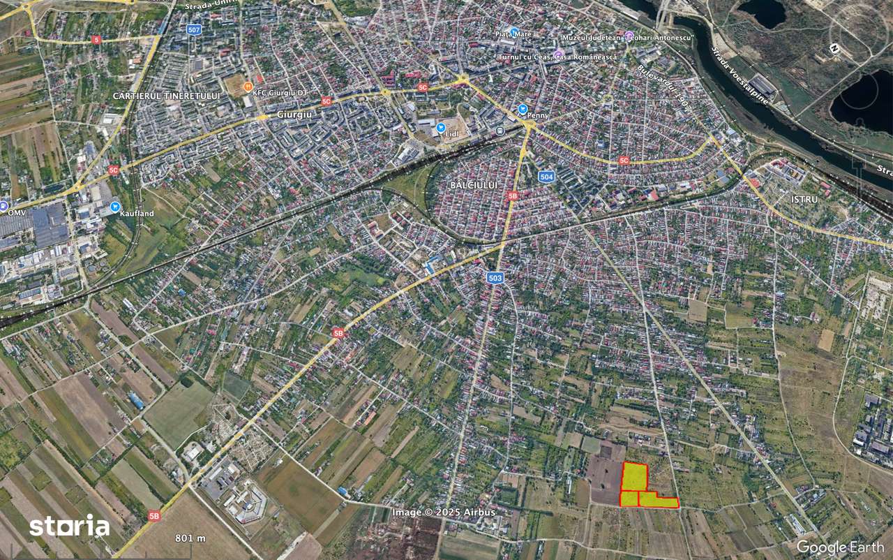 Loturi teren intravilan oraș Giurgiu utilitati, vile, rate - Imagine principală: 3/4