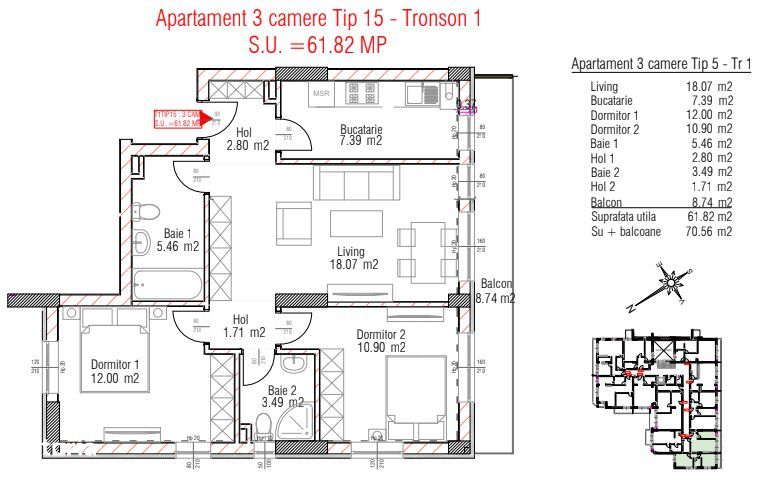 Apartament de 3 camere zona Metalurgiei