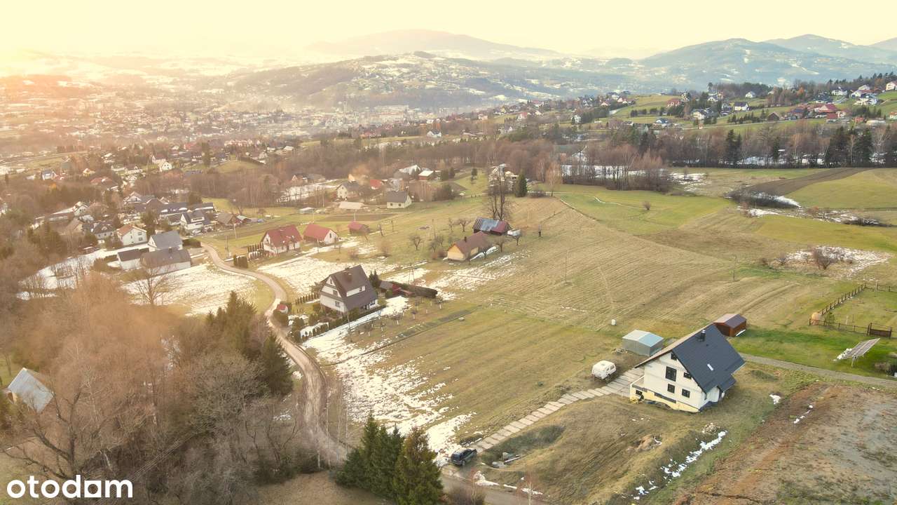 Limanowa, Bystra. Widokowa działka budowlana. Konkret pod budowę.-4
