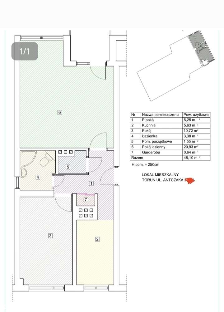 Mieszkanie 48m2 cegła parter parking 2 pokoje kuchnia Toruń Antczaka-14