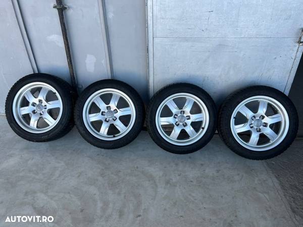 Jante Audi A3A4A5A6 cu cauc 225/50/R17 Dunlop iarna dot2014 5-6mm 75jx17et28 - 1