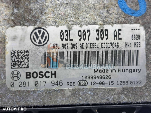 Calculator motor ECU Volkswagen Passat B7 (365) Variant [Fabr 2010-2014] 03L907309AE 2.0 TDI CFFB 103KW   140CP - 2