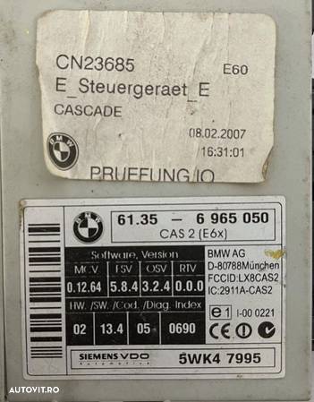 Modul CAS 2 BMW E60 6965050 - 1