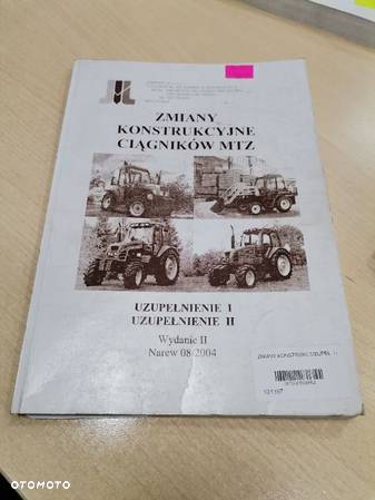 KSIĄŻKA ZMIANY KONSTRUKCYJNE CIĄGNIKOW MTZ UZUPELNIENIE I i II - 1