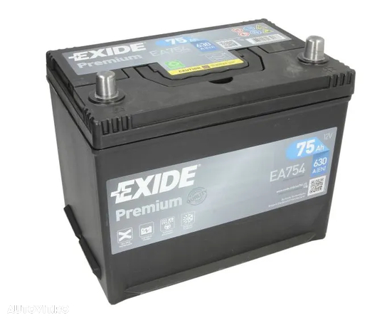 Acumulator auto EXIDE PREMIUM 75AH 630A 270X173X222 +DR in stoc - 1