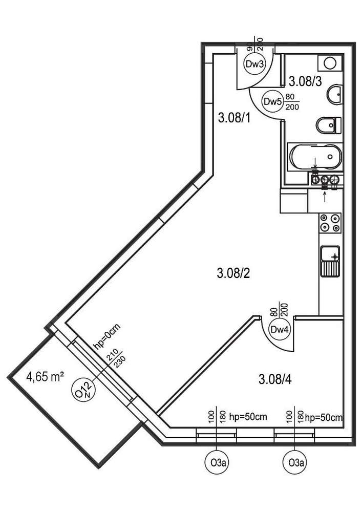 Nowoczesne mieszkanie - 41 m2, B1 3.08 - Pełny obrazek: 2/7