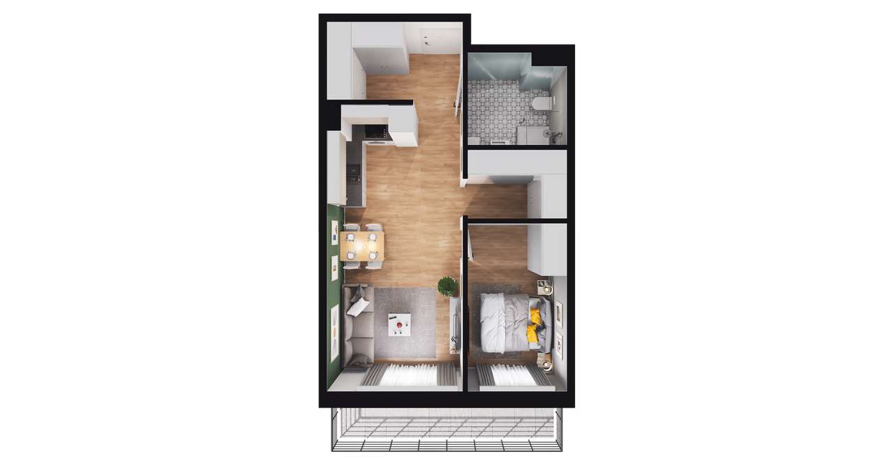 Ostoja Przylesie | mieszkanie 2-pok. | 1_3_07 - Pełny obrazek: 3/9