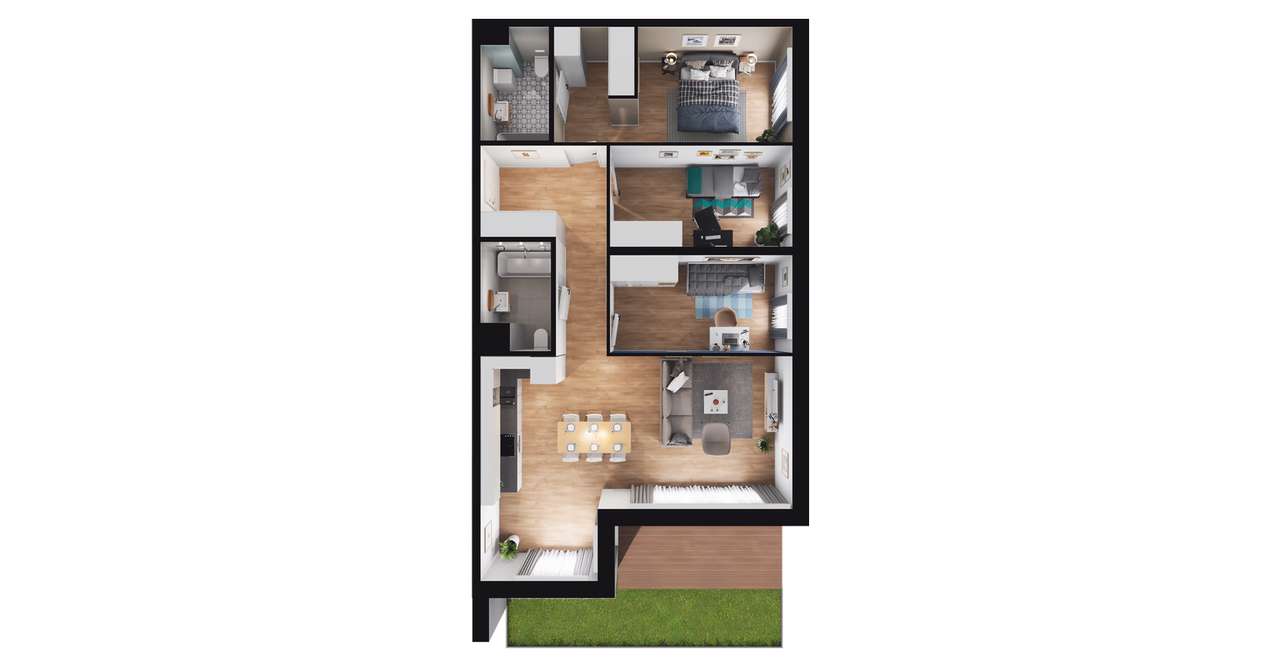 4-pokojowe mieszkanie 83m2 + ogródek Bez Prowizji - Pełny obrazek: 2/8