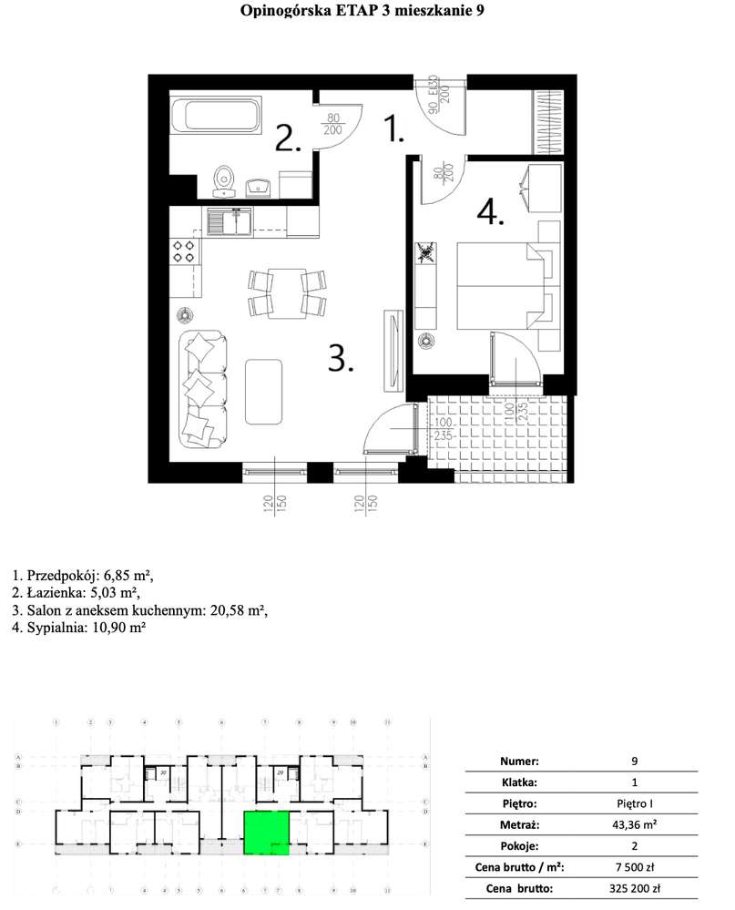 Już w sprzedaży !!! Etap III Apartamenty Opinogórska - 43,36 m2-1