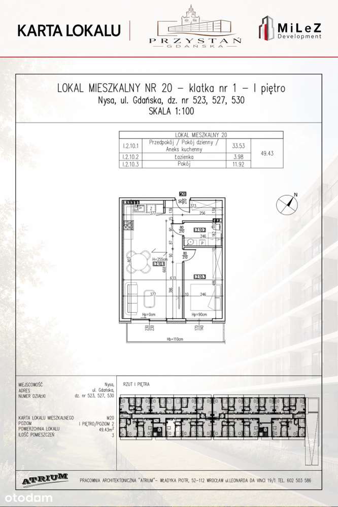 Przystań Gdańska - 49,43m2 - Mieszkanie 2-pokojowe