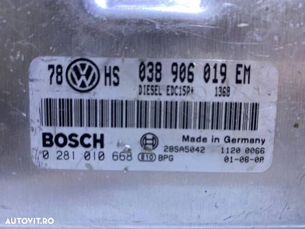 ECU / Calculator Motor VW Passat B5.5 1.9 TDI 74 KW 101 CP AVB 2001 - 2005 Cod: 038906019EM / 038 906 019 EM / 0281010668 - 2