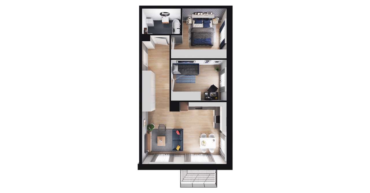 3-pokojowe mieszkanie 55m2 + balkon Bez Prowizji - Pełny obrazek: 2/8