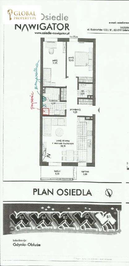 3 pokojowe mieszkanie Gdynia Obłuże-13
