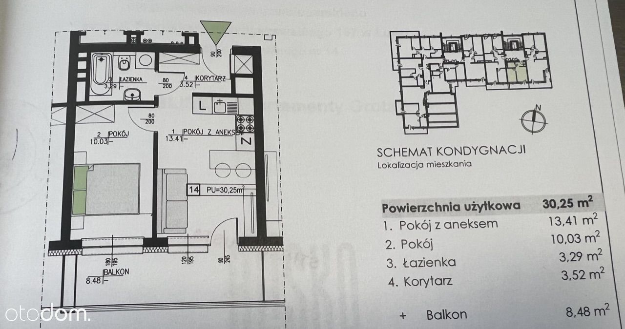 dwupokojowe mieszkanie w dzielnicy Zarzew